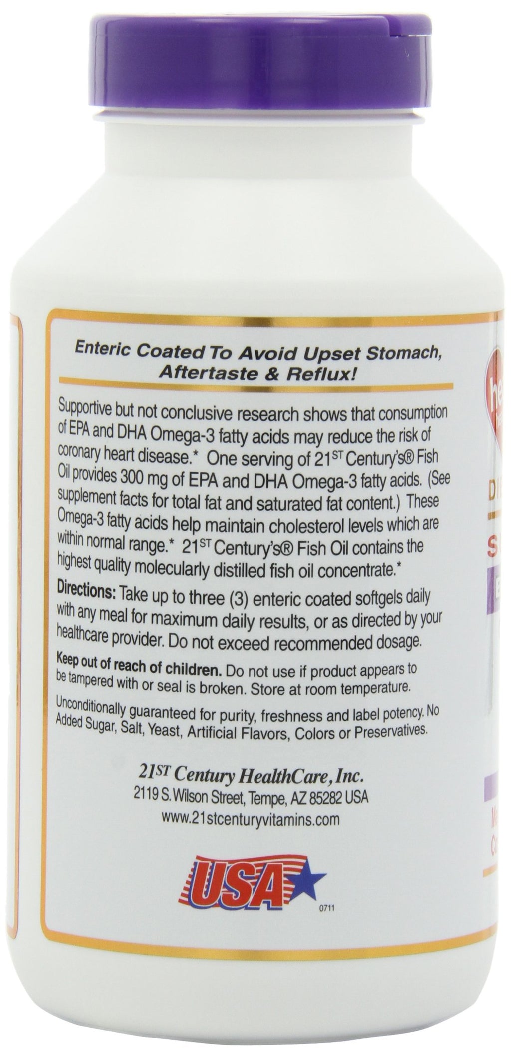 Fish Oil 1000 mg Enteric Coated Softgels 180-Count Pack of 2 S73753