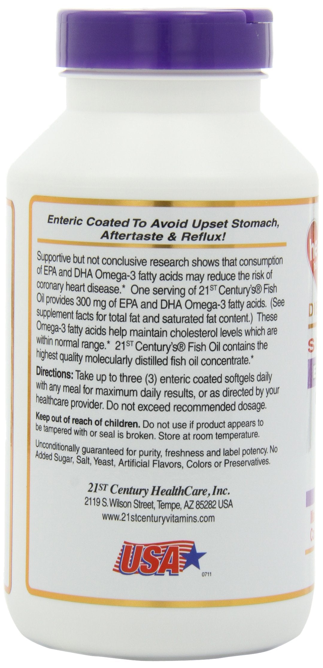 Fish Oil 1000 mg Enteric Coated Softgels 180-Count Pack of 2 S73753
