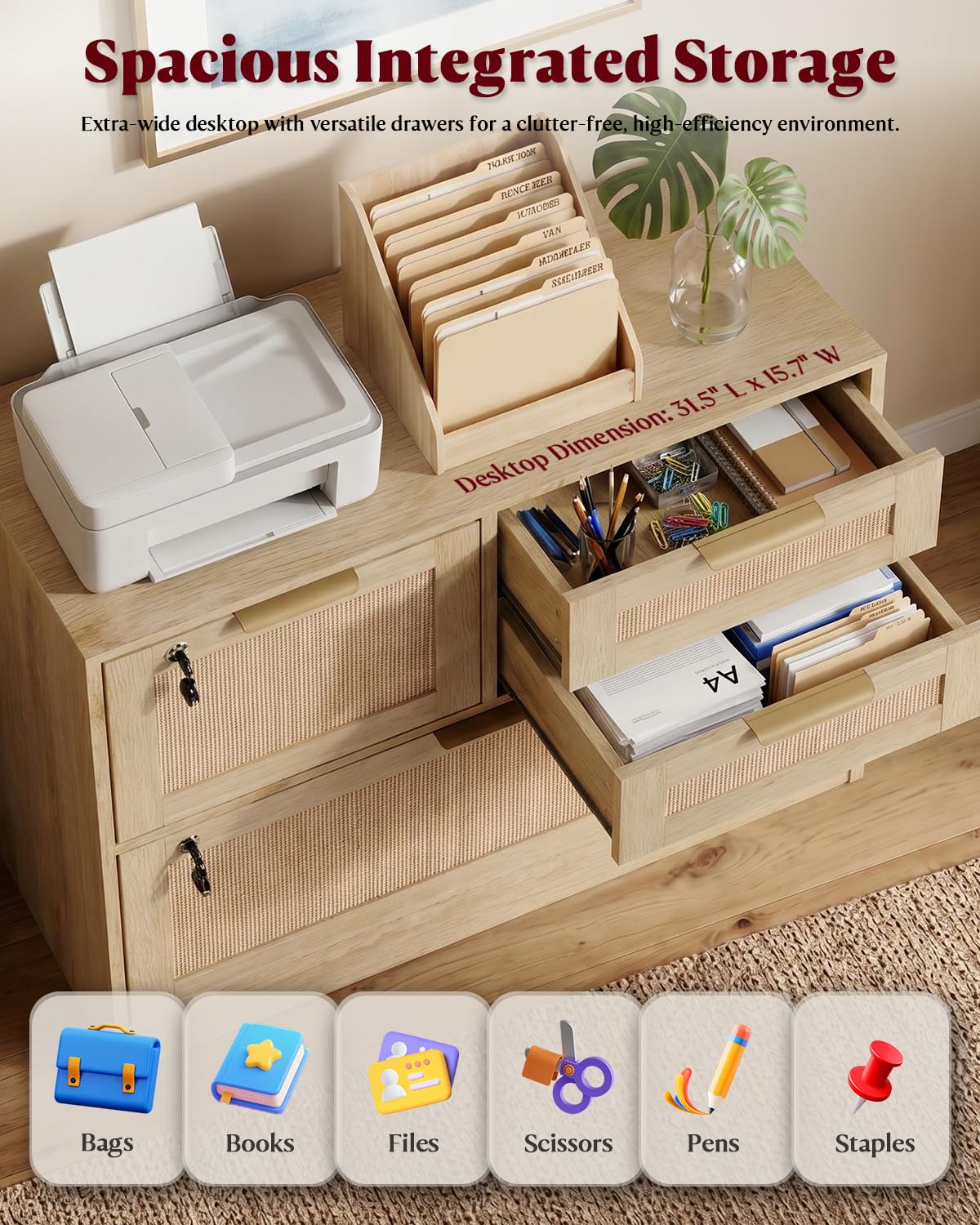 4 Drawer File Cabinet with Lock J74643