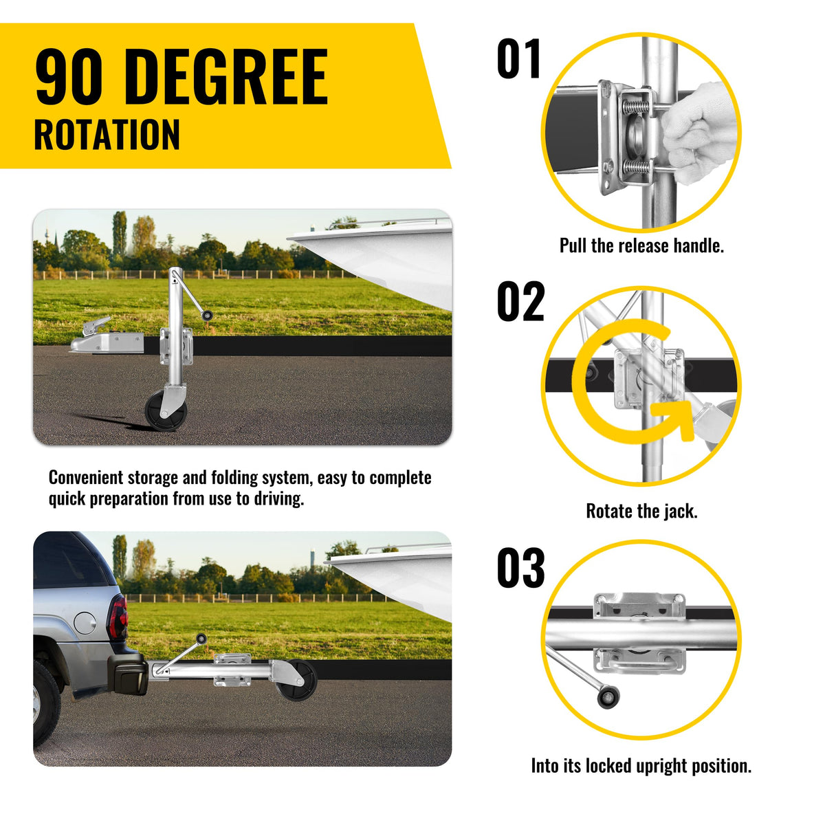 10" 1,000 lb Capacity Trailer Jack with Wheel C746