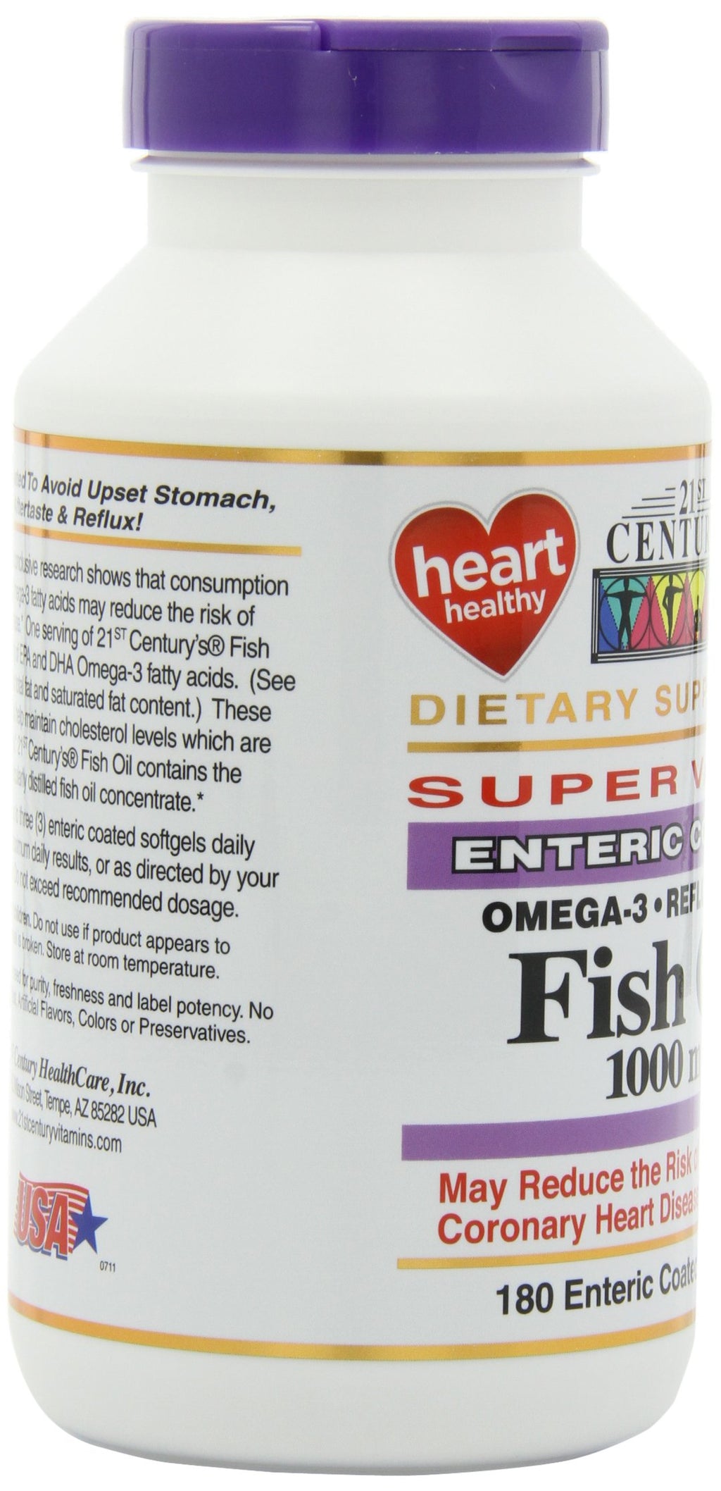 Fish Oil 1000 mg Enteric Coated Softgels 180-Count Pack of 2 S73753