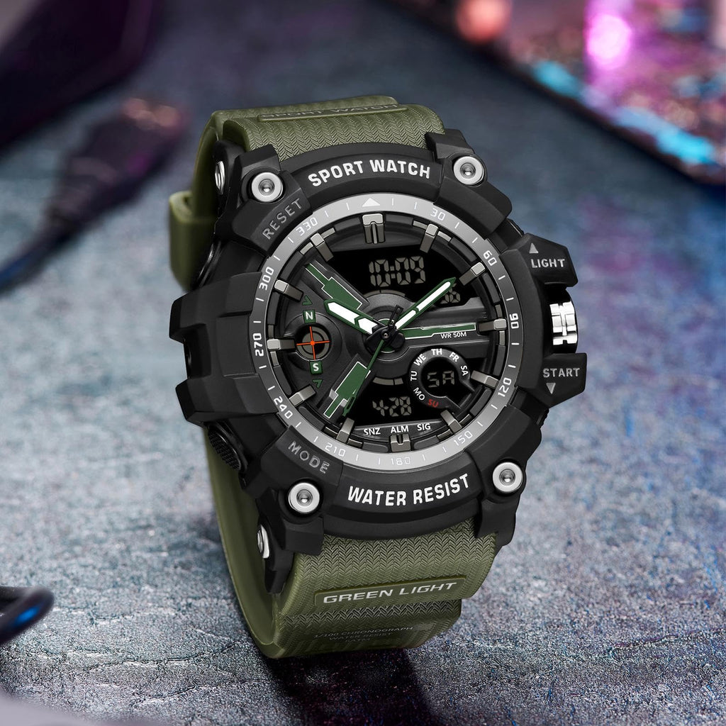 Waterproof Fluorescent Green Digital Watches D89365