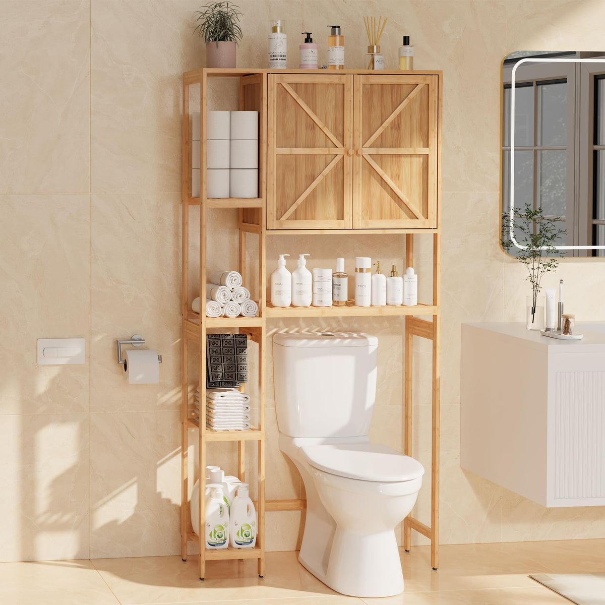 Bamboo Over-the-Toilet Storage Cabinet with Shelves V5104