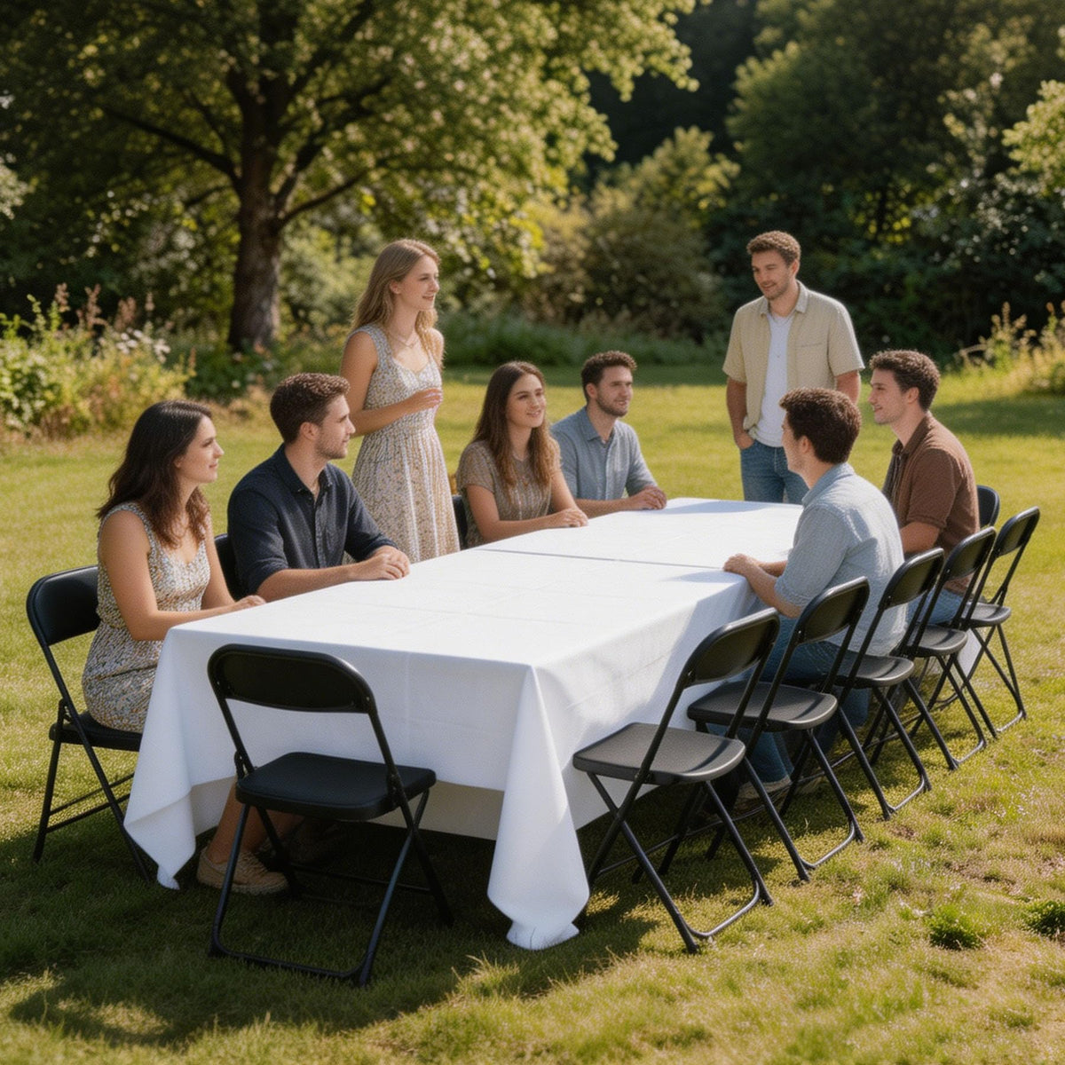 Plastic Folding Chairs Set of 10 W96331