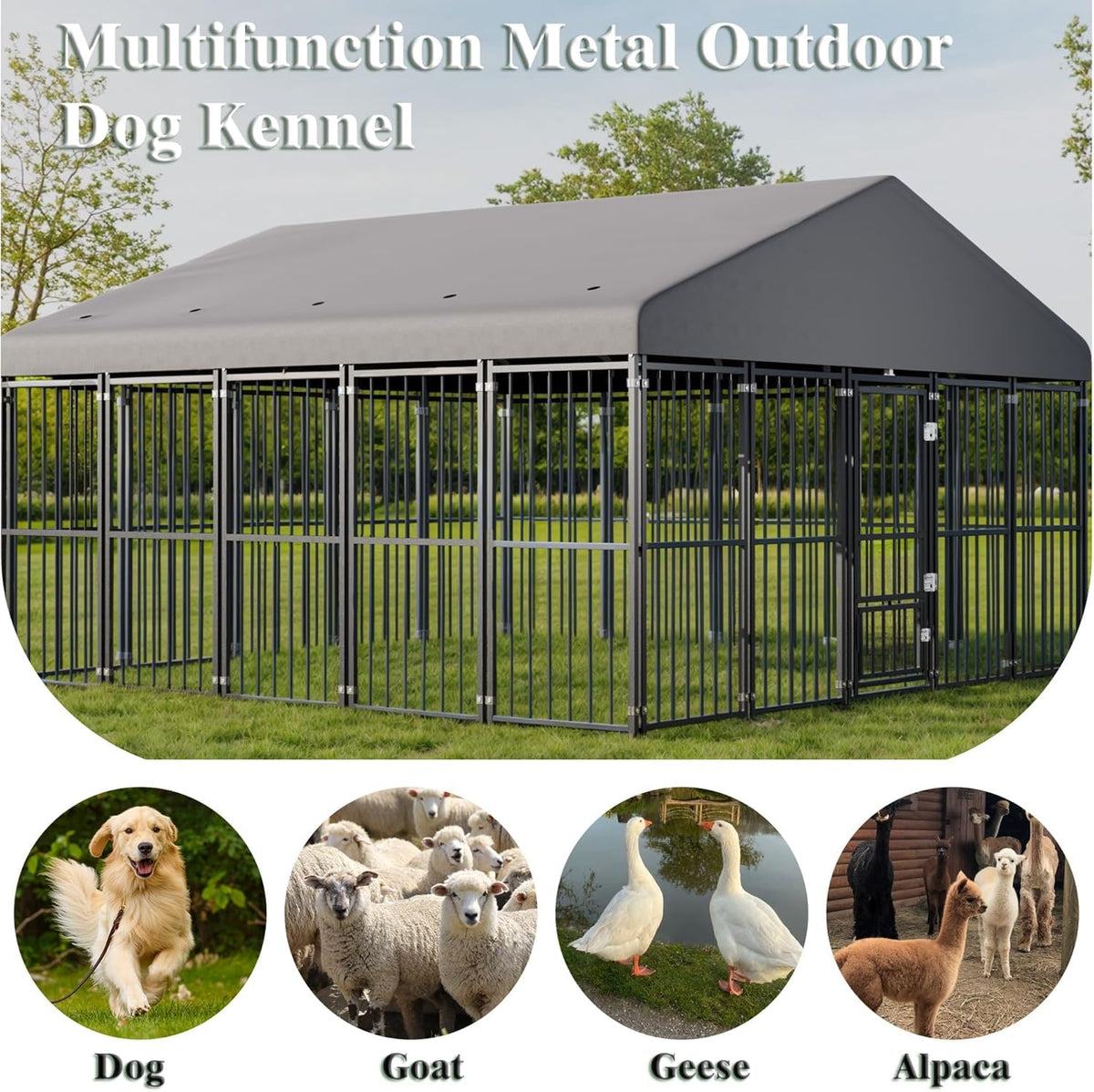 10x14FT Heavy Duty Large Dog Kennel Outdoor R512233