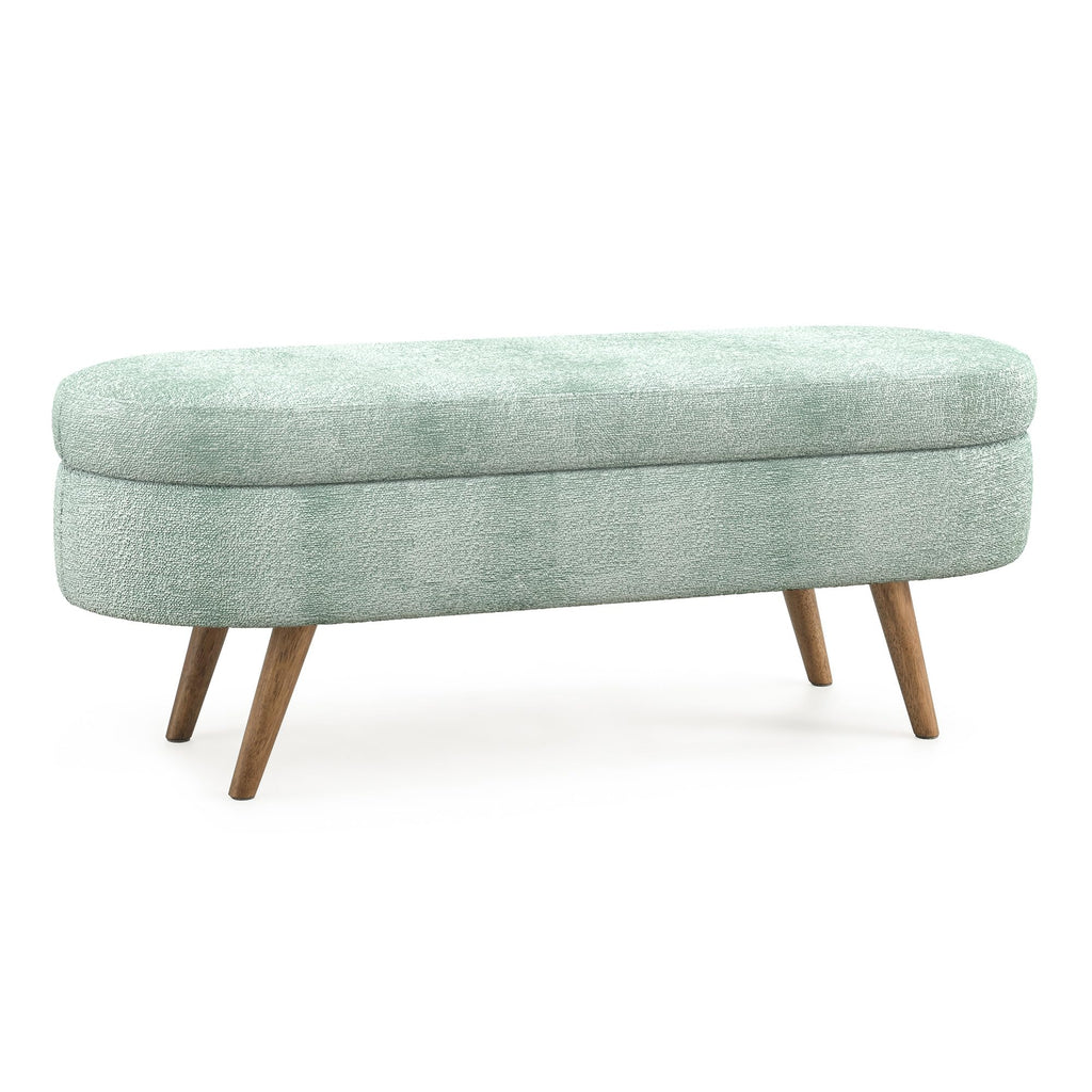 Oval Storage Bench with Rubber Wood Legs I872