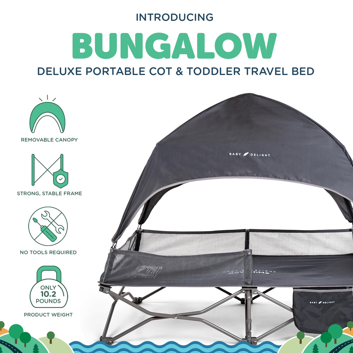 Portable Cot Grey W166405