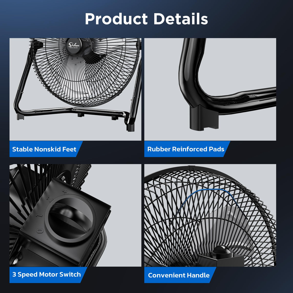 20-Inch 3-Speed High Velocity Industrial Floor Fan K1995