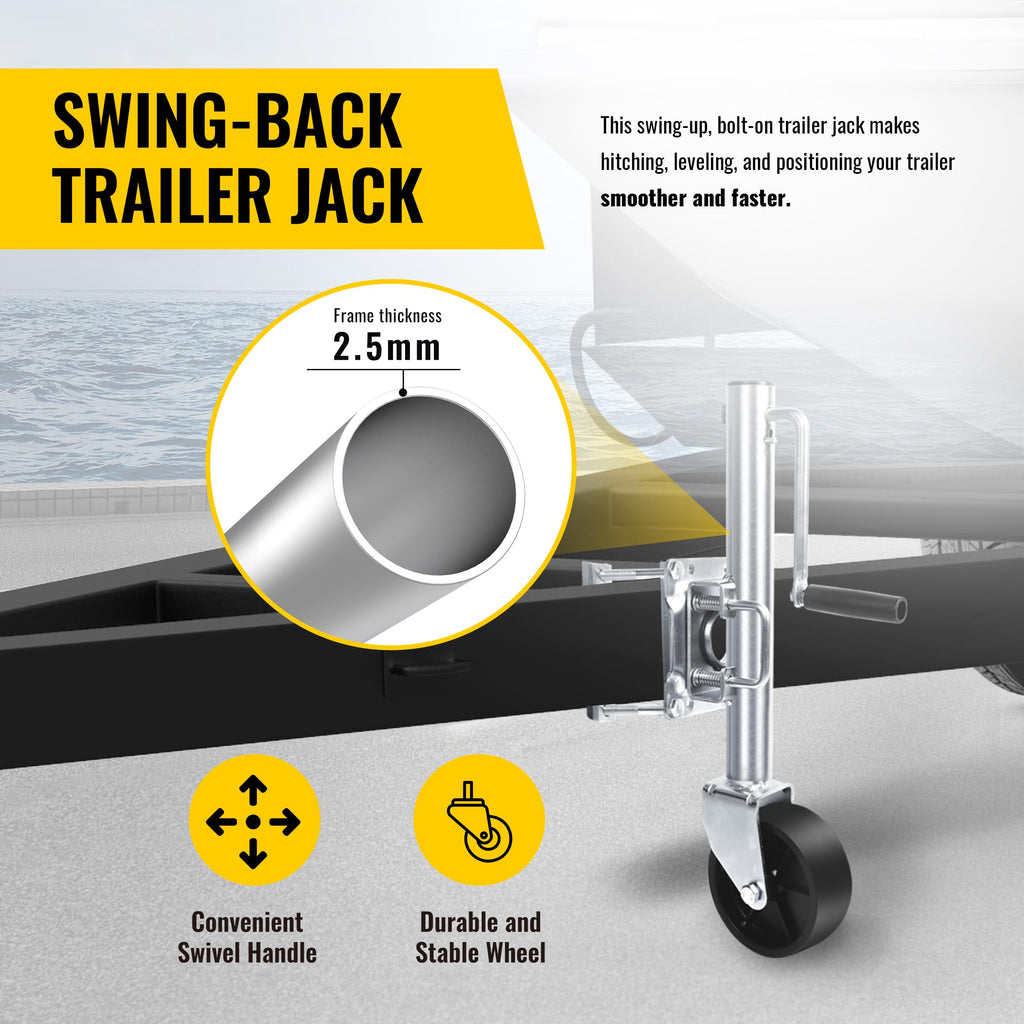 10" 1,000 lb Capacity Trailer Jack with Wheel C746