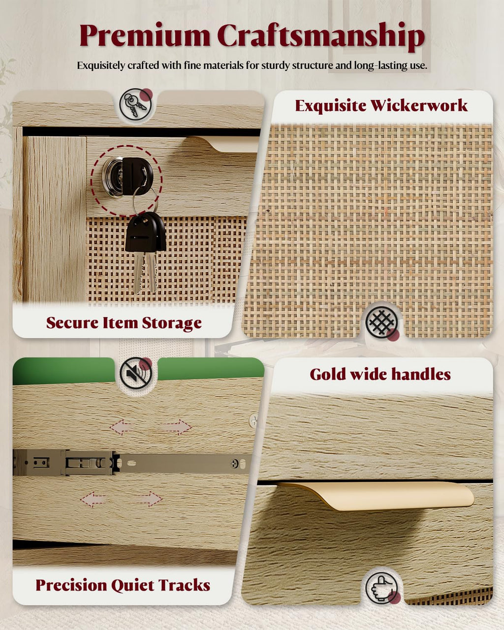 4 Drawer File Cabinet with Lock J74643
