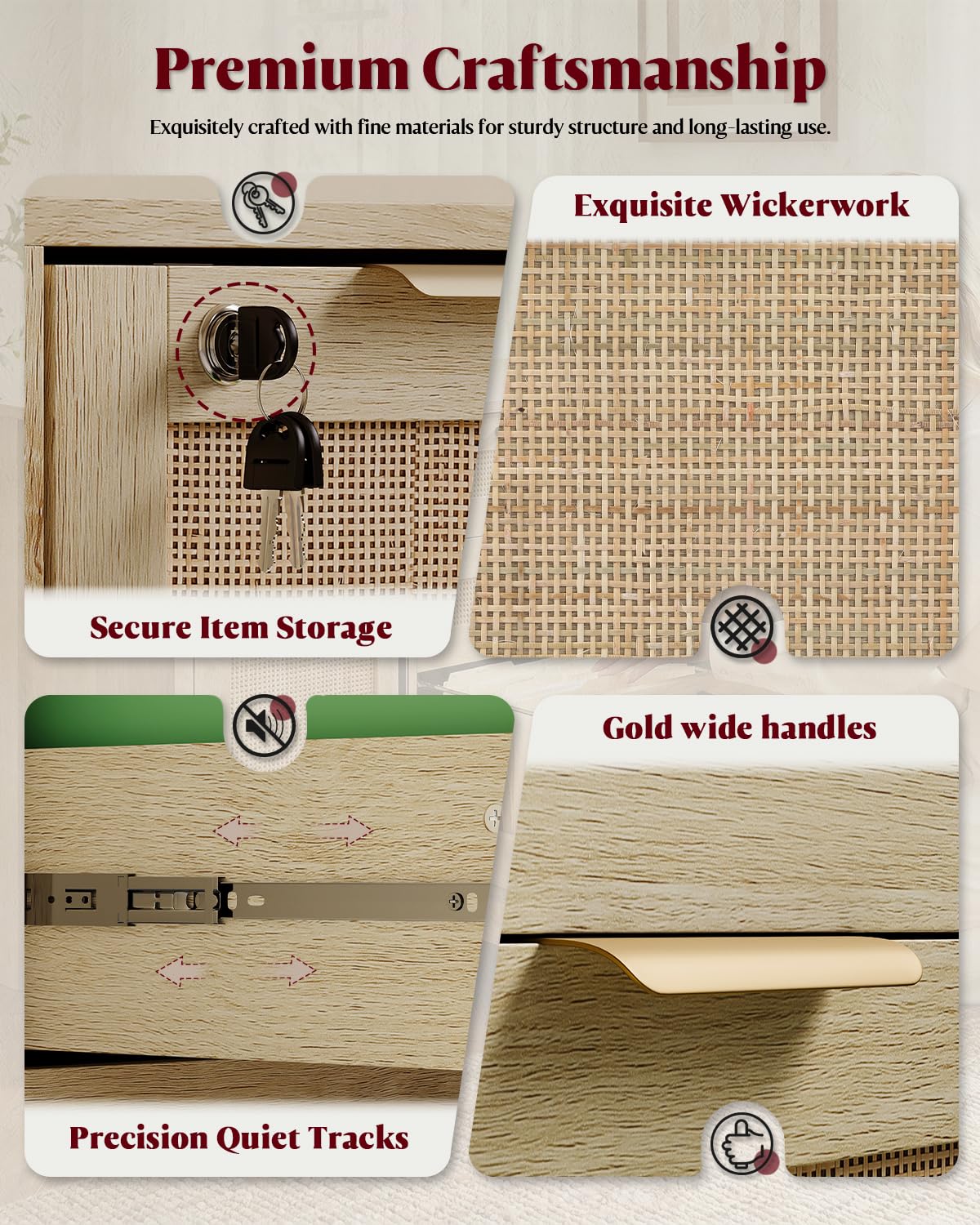 4 Drawer File Cabinet with Lock J74643