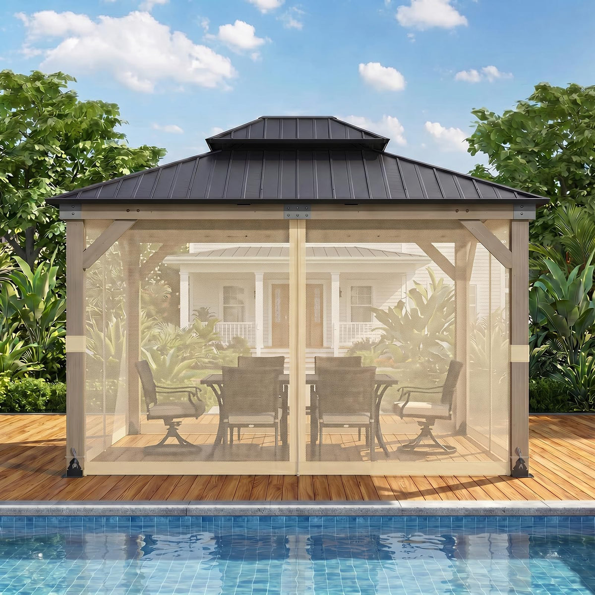 12'x14' Mosquito Netting Screen for Gazebo H799