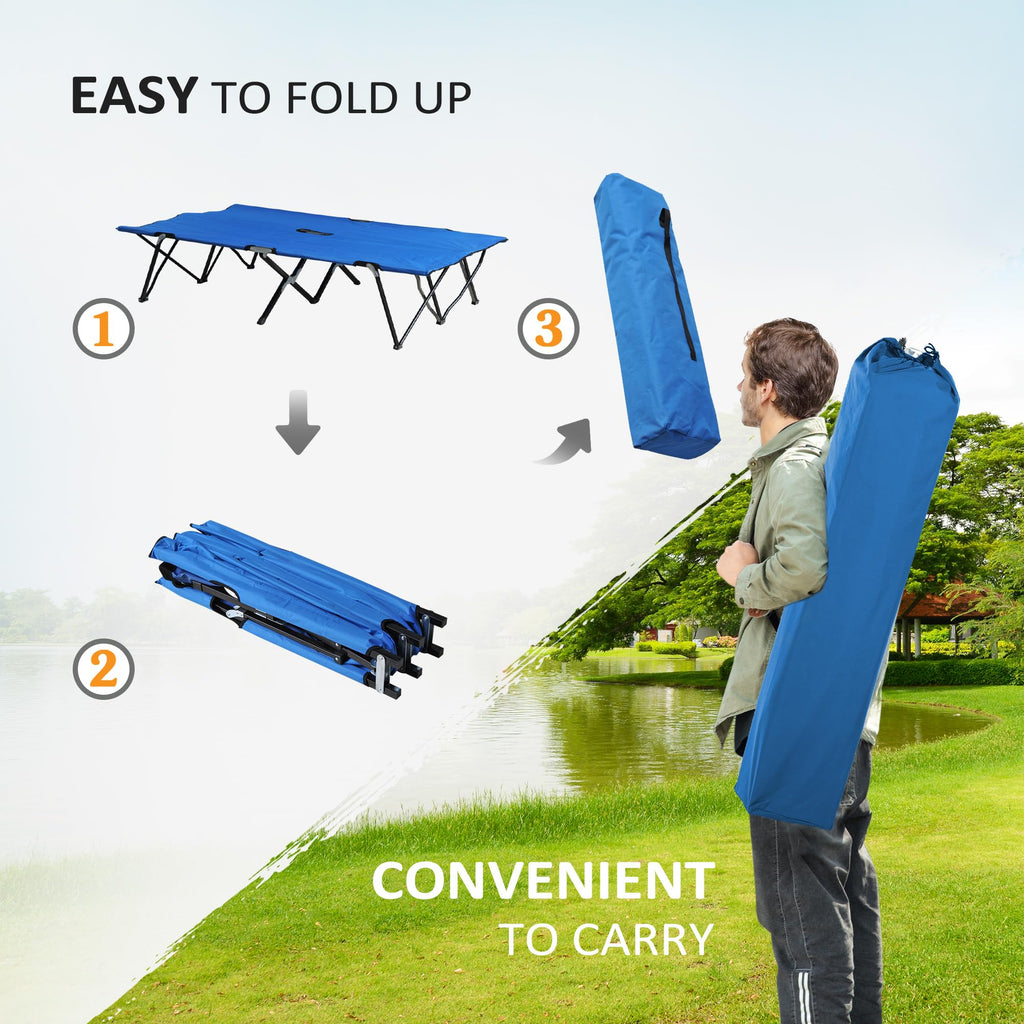 2 Person Folding Camping Cot with Carry Bag G32458