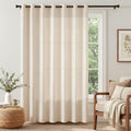 Linen Curtain 84 Inch Light Filtering Grommet 1 Panel Beige H6415