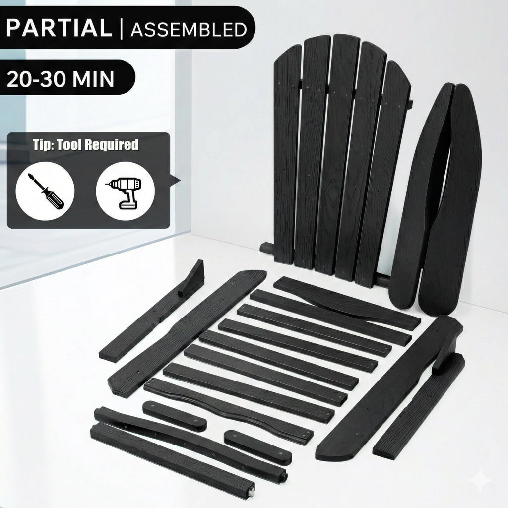 Folding Solid Cedar Wood Adirondack Chair R1188