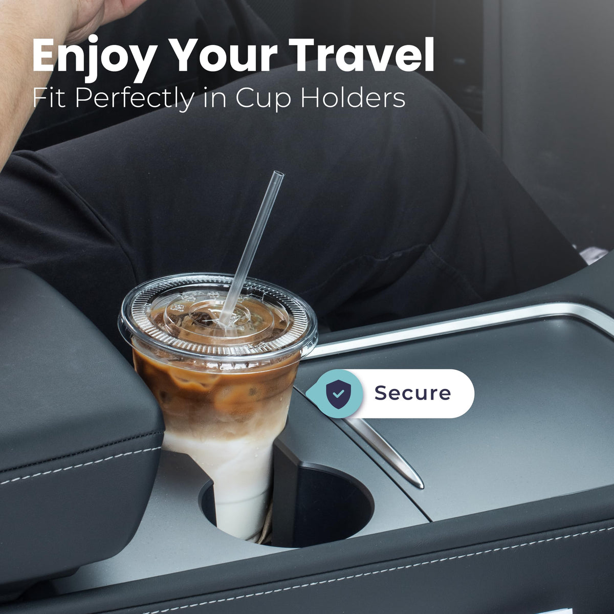 12 oz Clear Plastic Cups with Lids and Straws R799178