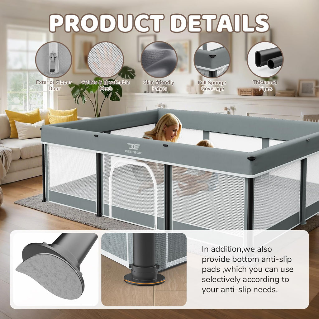 Foldable Baby Playpen with Mat P649920