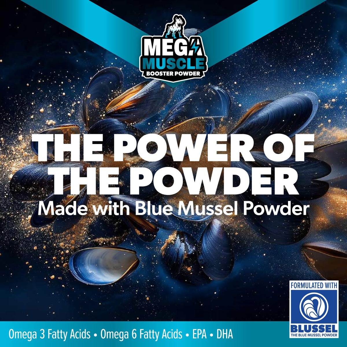 Dog Muscle Support Powder Blue Mussel Bone Broth Food Topper 3.2 oz B245