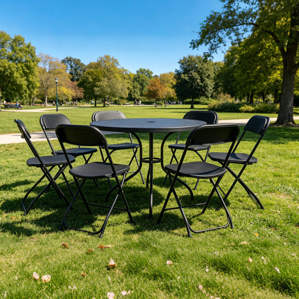 Plastic Folding Chairs Set of 10 W96331