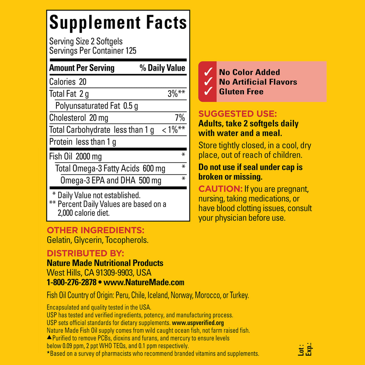 Fish Oil Omega 3 Supplements 1000mg Softgels J895970
