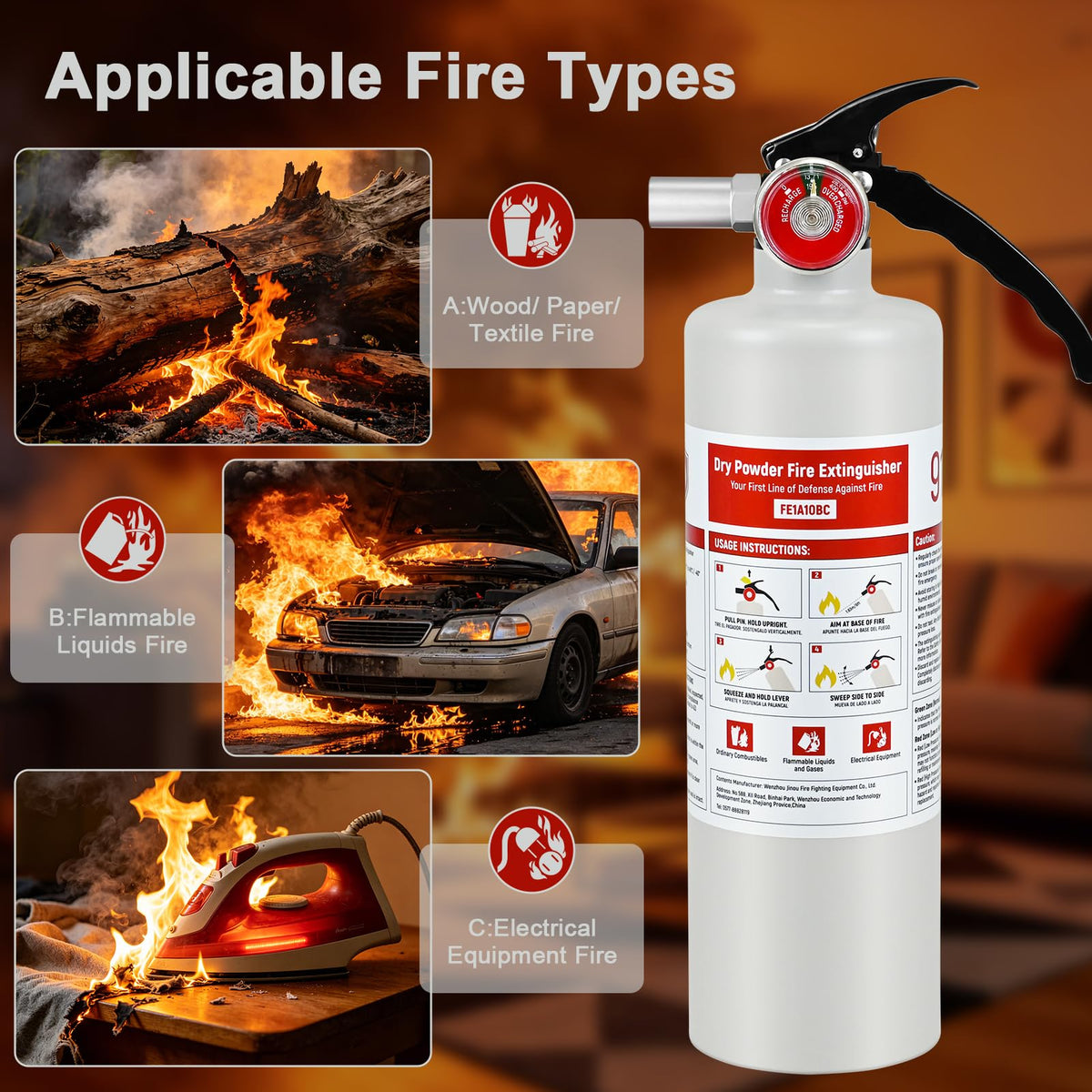 2.5 lb ABC Dry Chemical Fire Extinguisher B16185