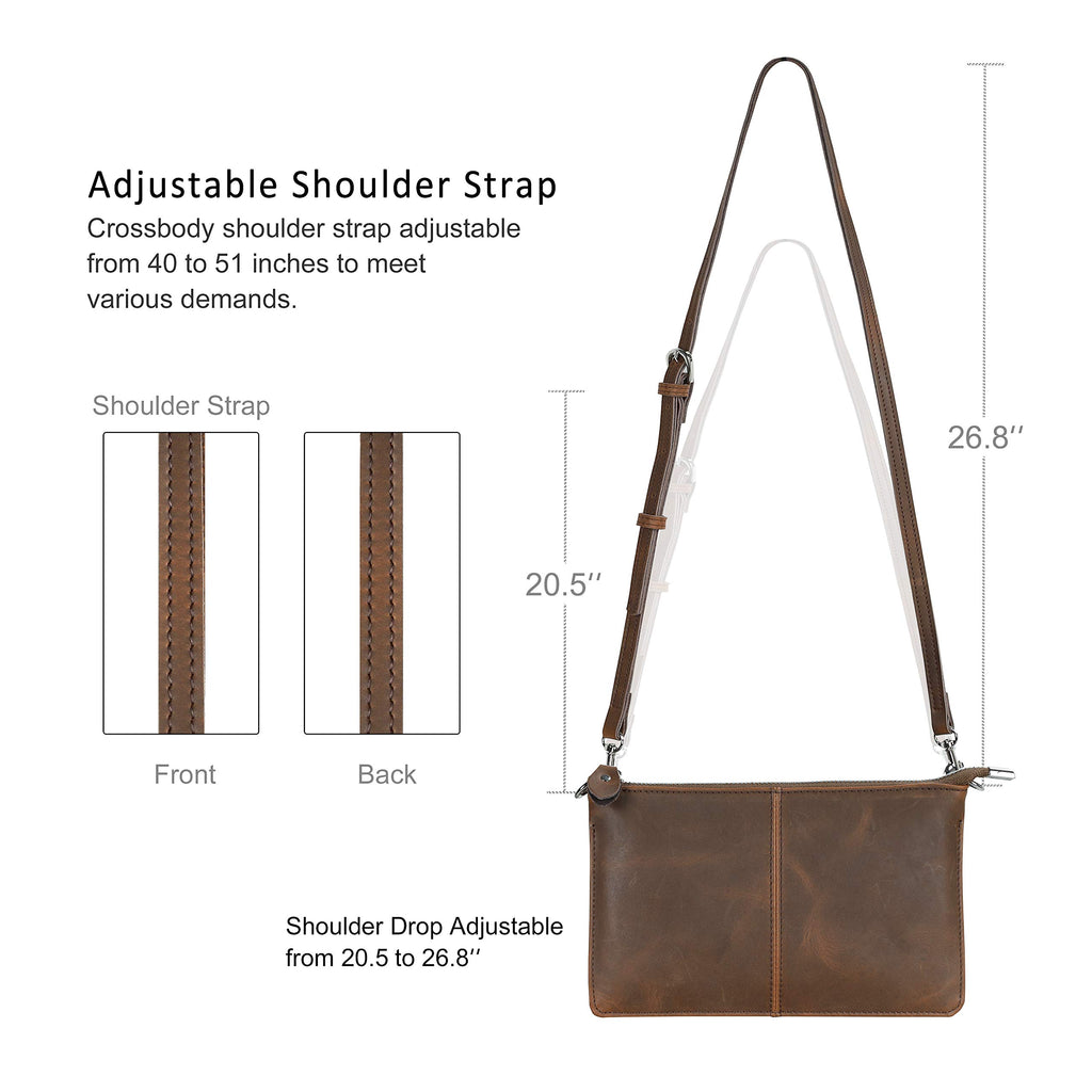 Genuine Leather Small Crossbody Bags Wristlet Wallet Purses F4195