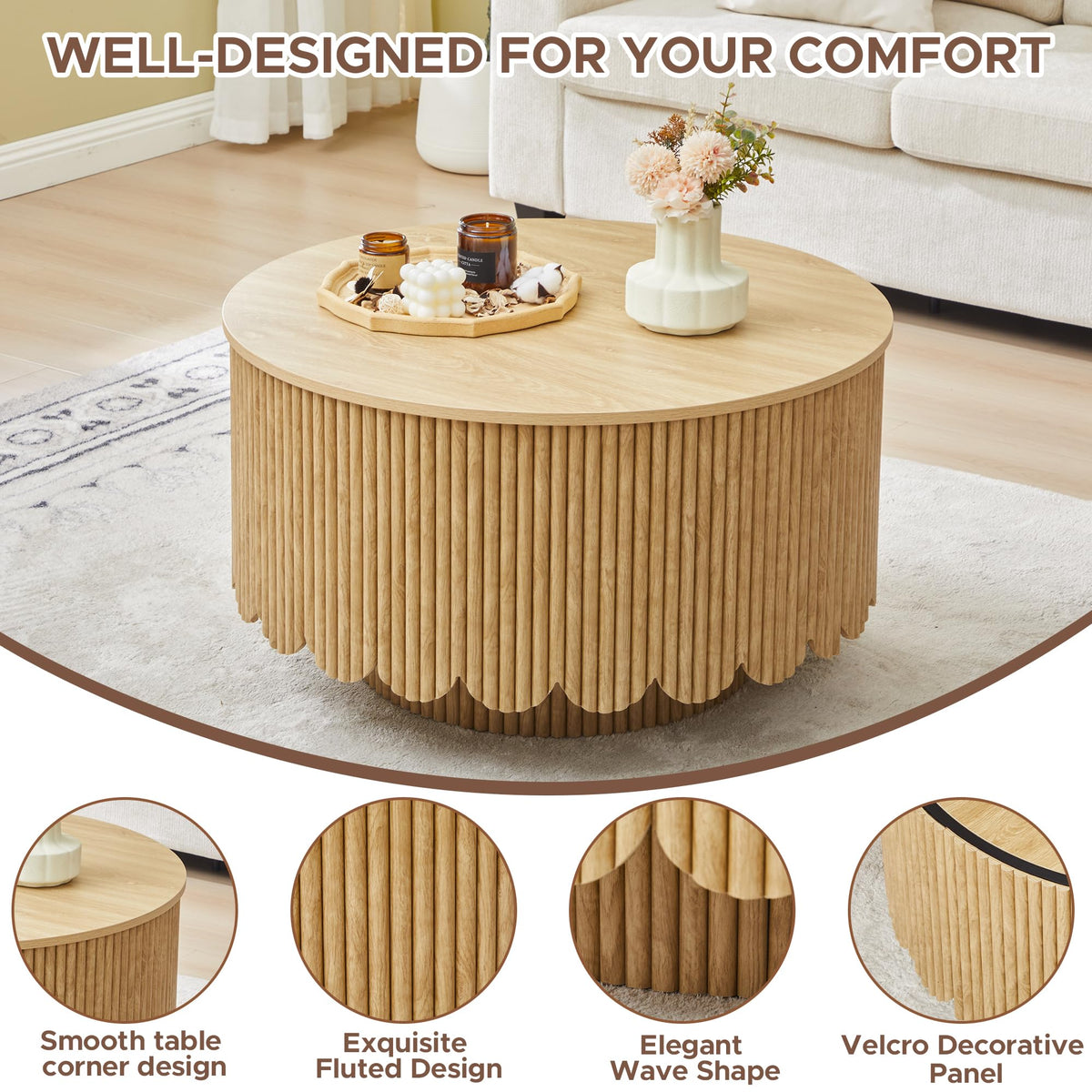 Lift Top Coffee Table with Storage X254