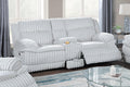 Light Gray Corduroy Reclining Loveseat with Console Drawer H554