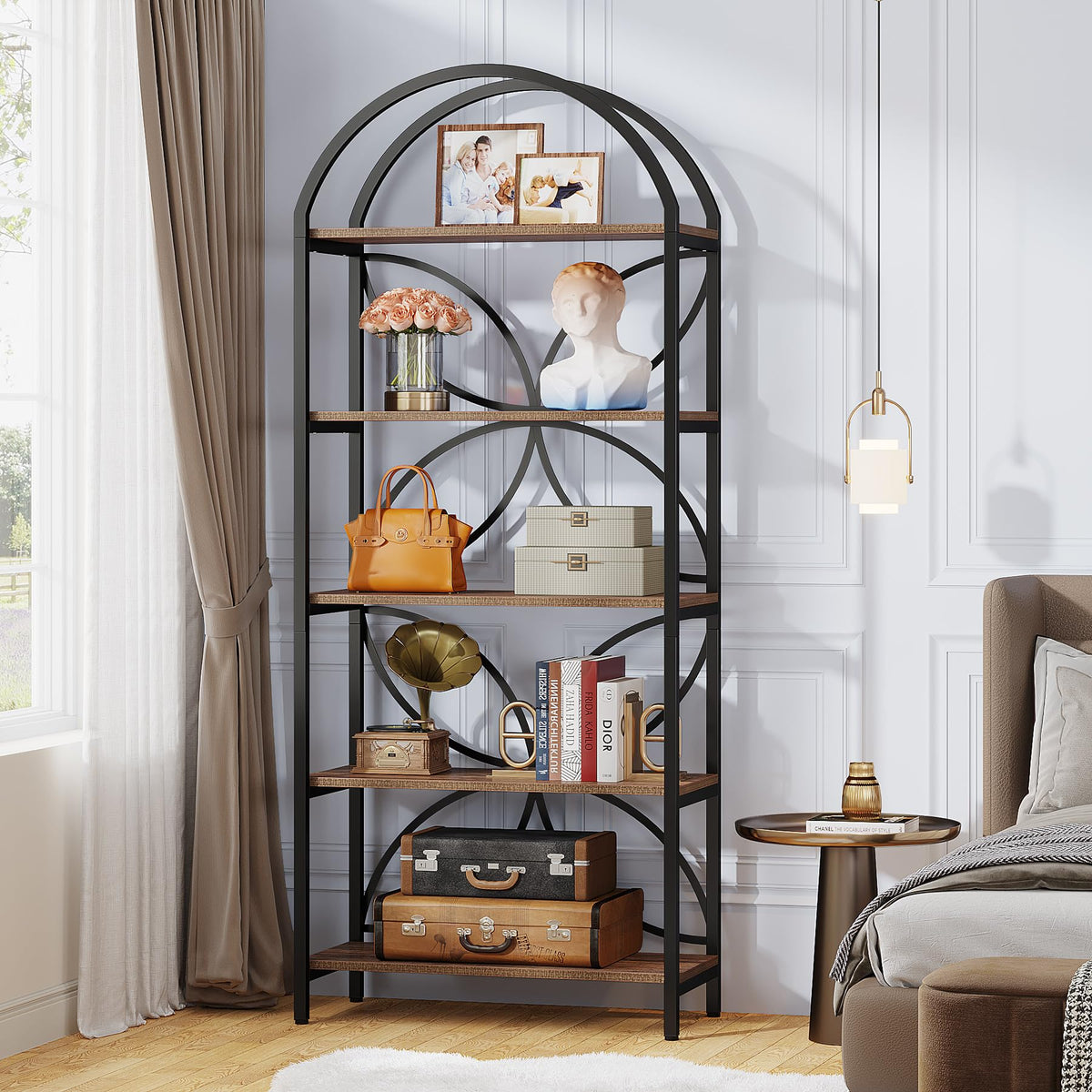 75 Inch Tall Arched 5-Tier Bookshelf U405100