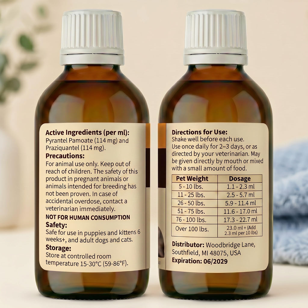 7-Way Dewormer Liquid for Dogs & Cats, 3.38 fl oz A17601