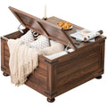 Brown Walnut Coffee Table with Hidden Storage C5398