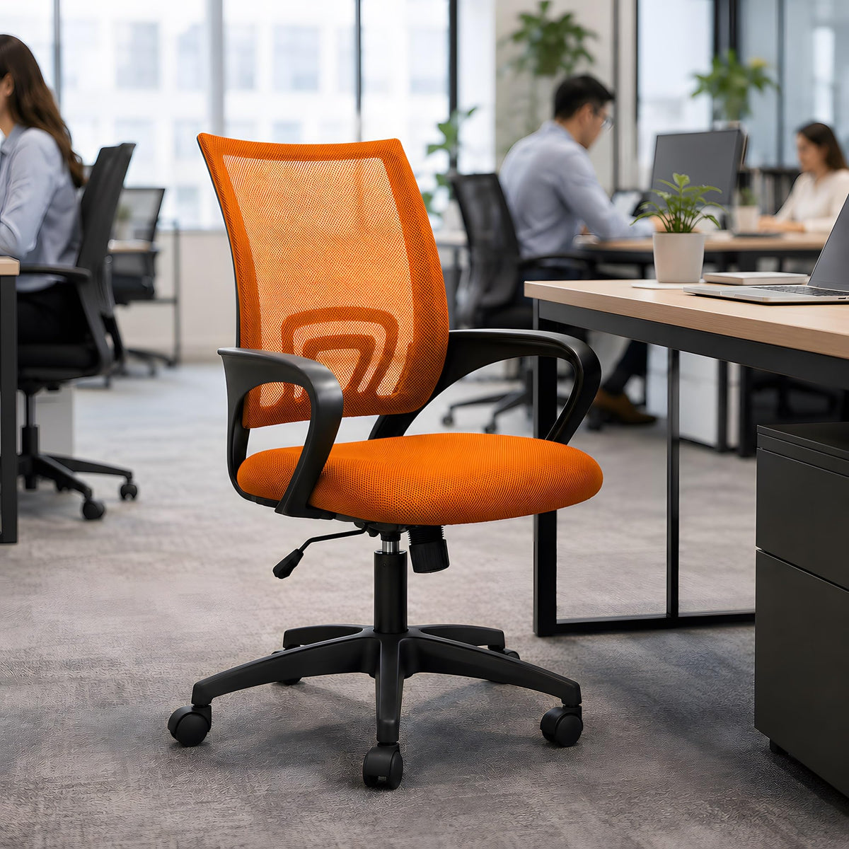 Orange Mesh Ergonomic Office Chair with Lumbar Support H797915