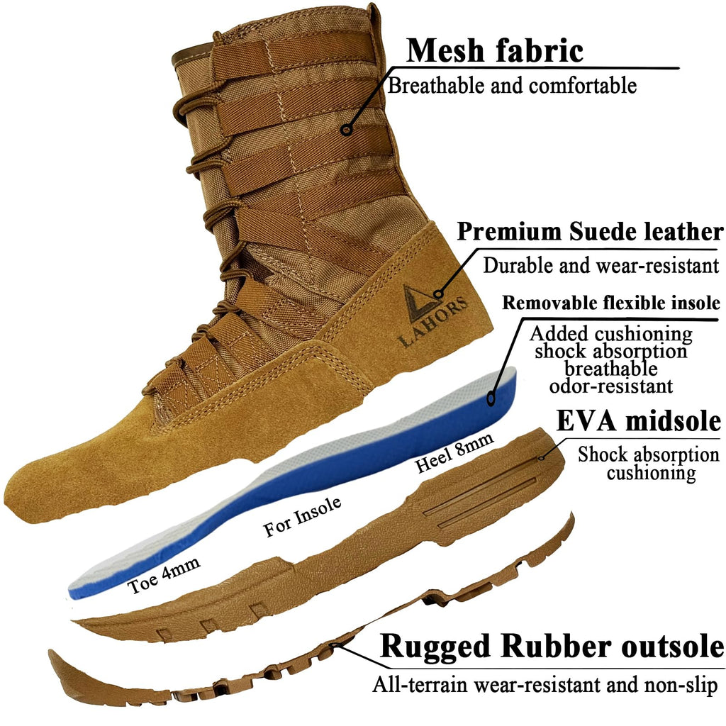 Suede Leather Lightweight Tactical Combat Boots V36592