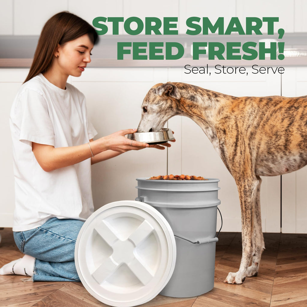 Airtight Pet Food Storage Container 25 lbs Grey F30902
