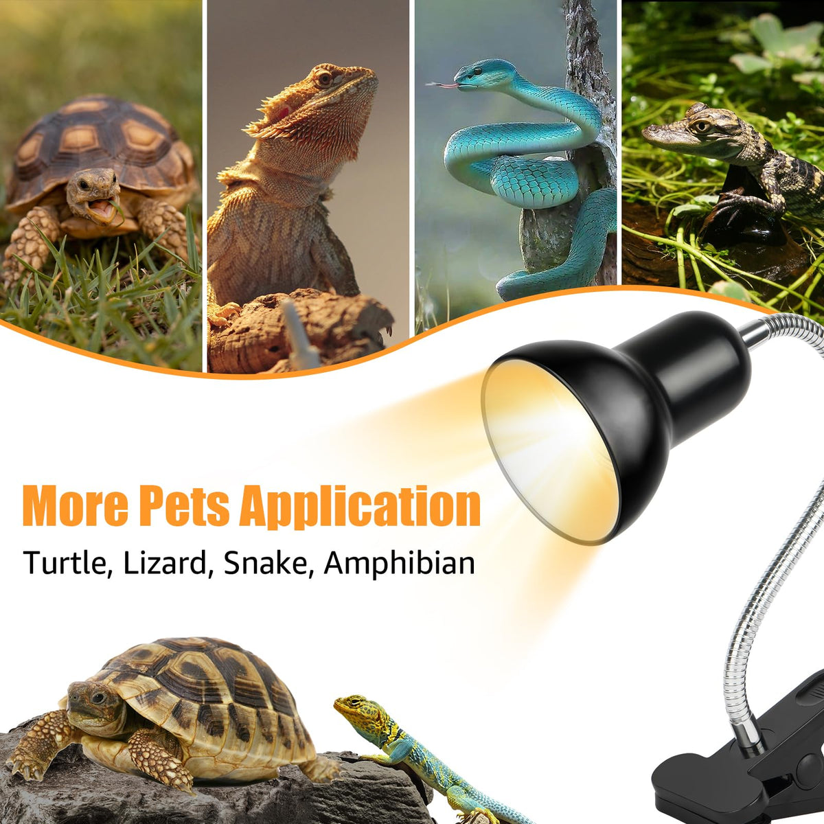 Reptile Heat Lamp UVA/UVB Light with 25W and 50W Bulbs N393