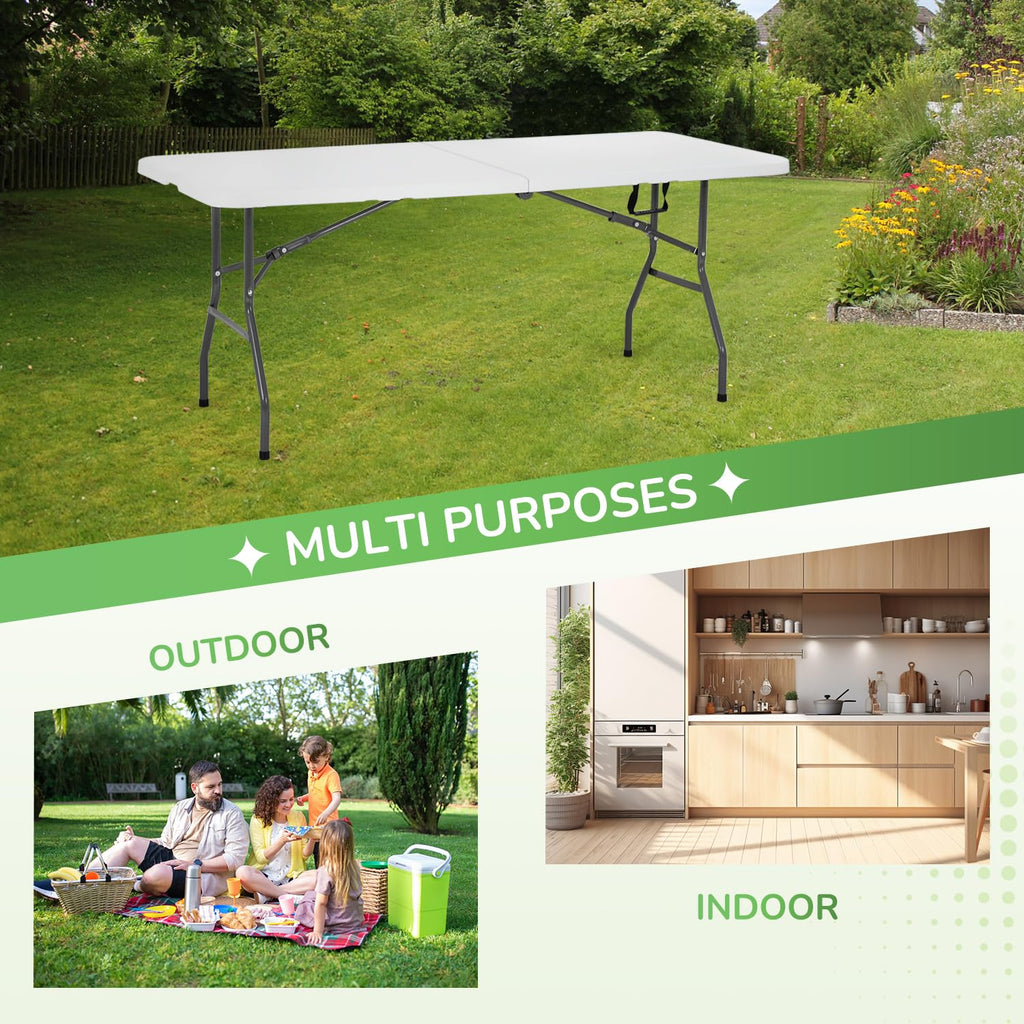 6FT White Portable Plastic Folding Table X483