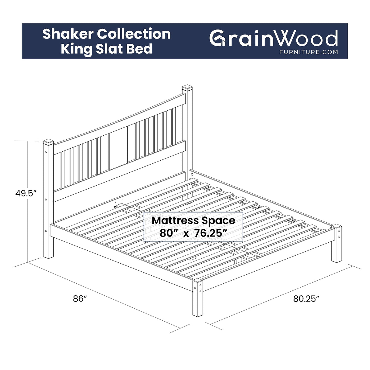 King Size Cherry Solid Wood Platform Bed R563157