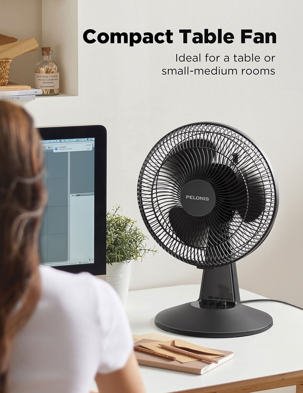 16'' Oscillating Pedestal Fan and 12-Inch Oscillating Table Fan I7209