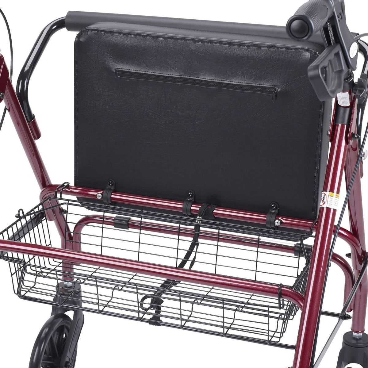 Foldable Bariatric Rollator Walker with Seat, Red M33053