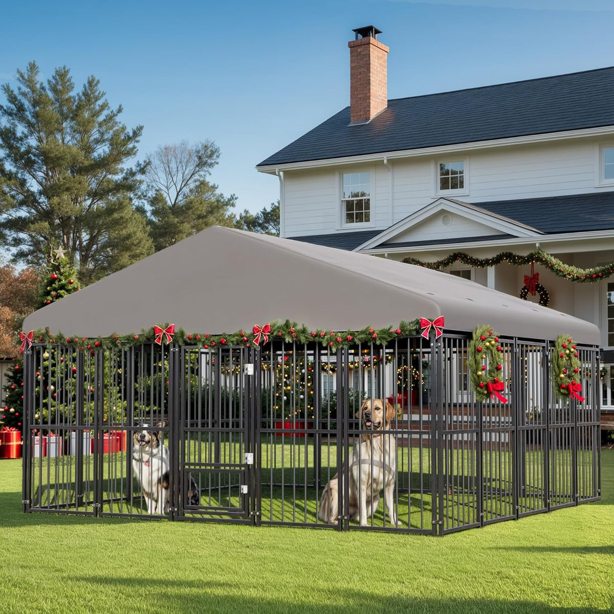 10x14FT Heavy Duty Large Dog Kennel Outdoor R512233