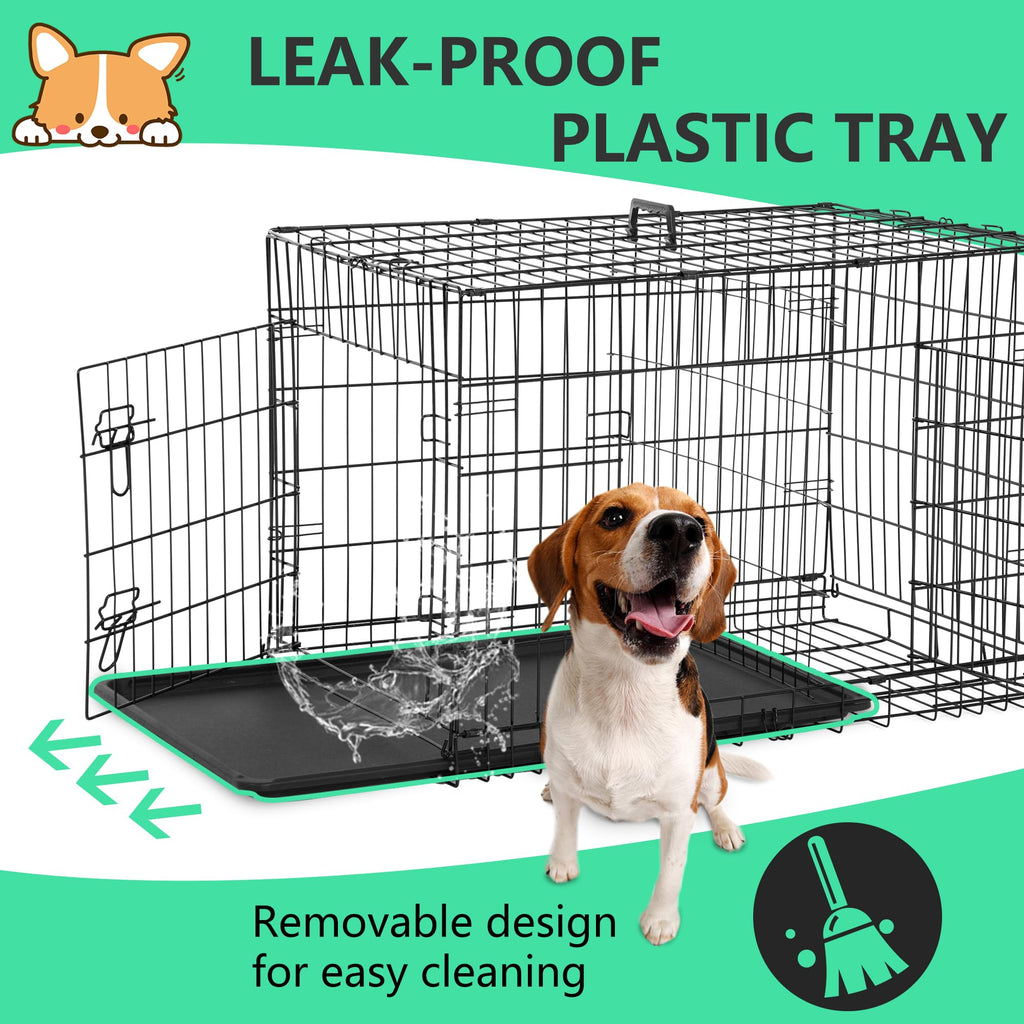 24 inch Folding Metal Wire Dog Crate with Double Door X721