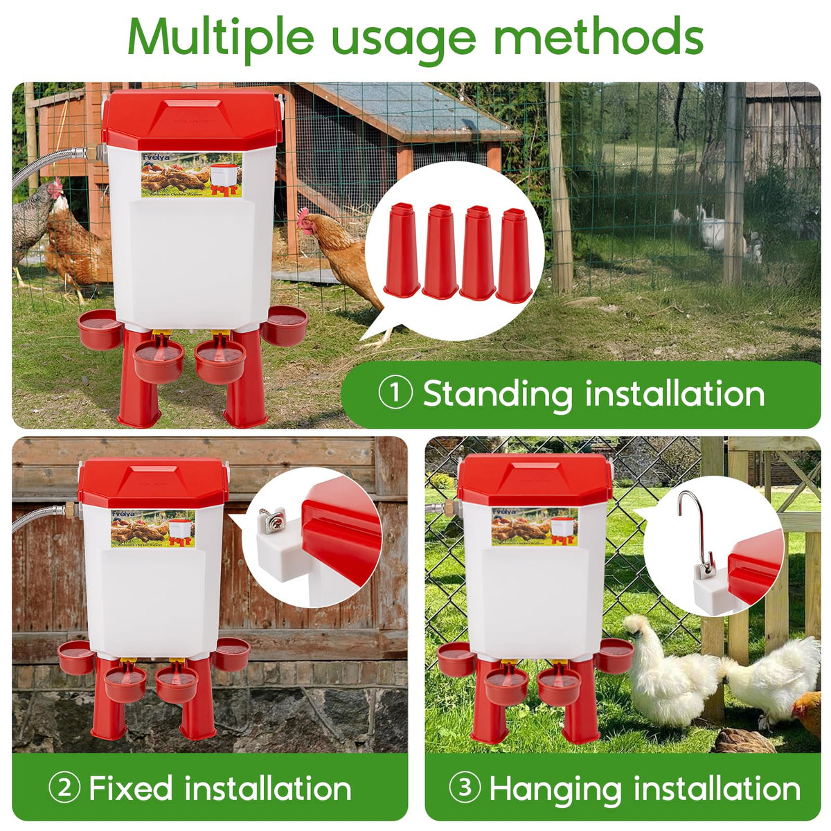 Automatic Chicken Waterer with Four Water Cups X873