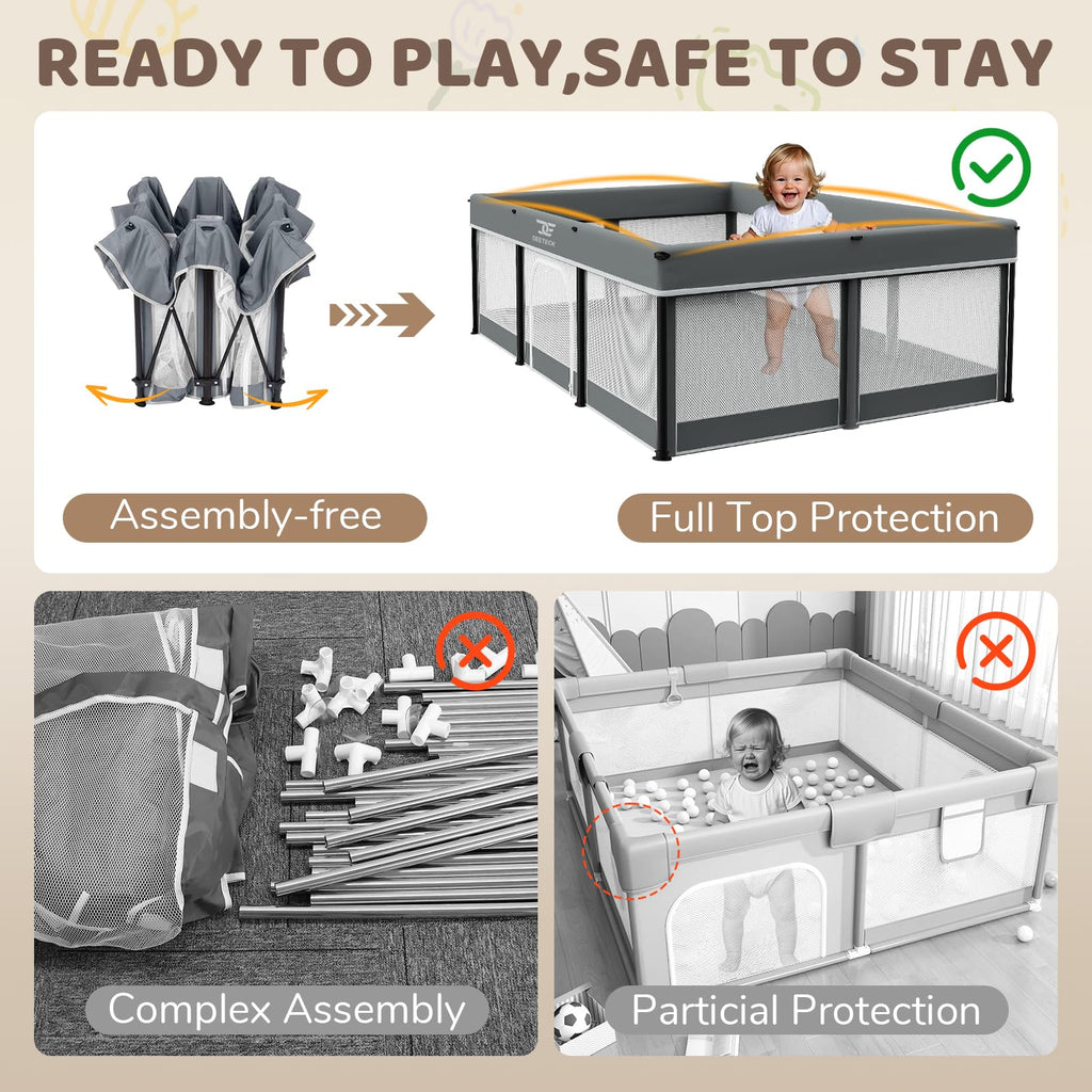 Foldable Baby Playpen with Mat P649920