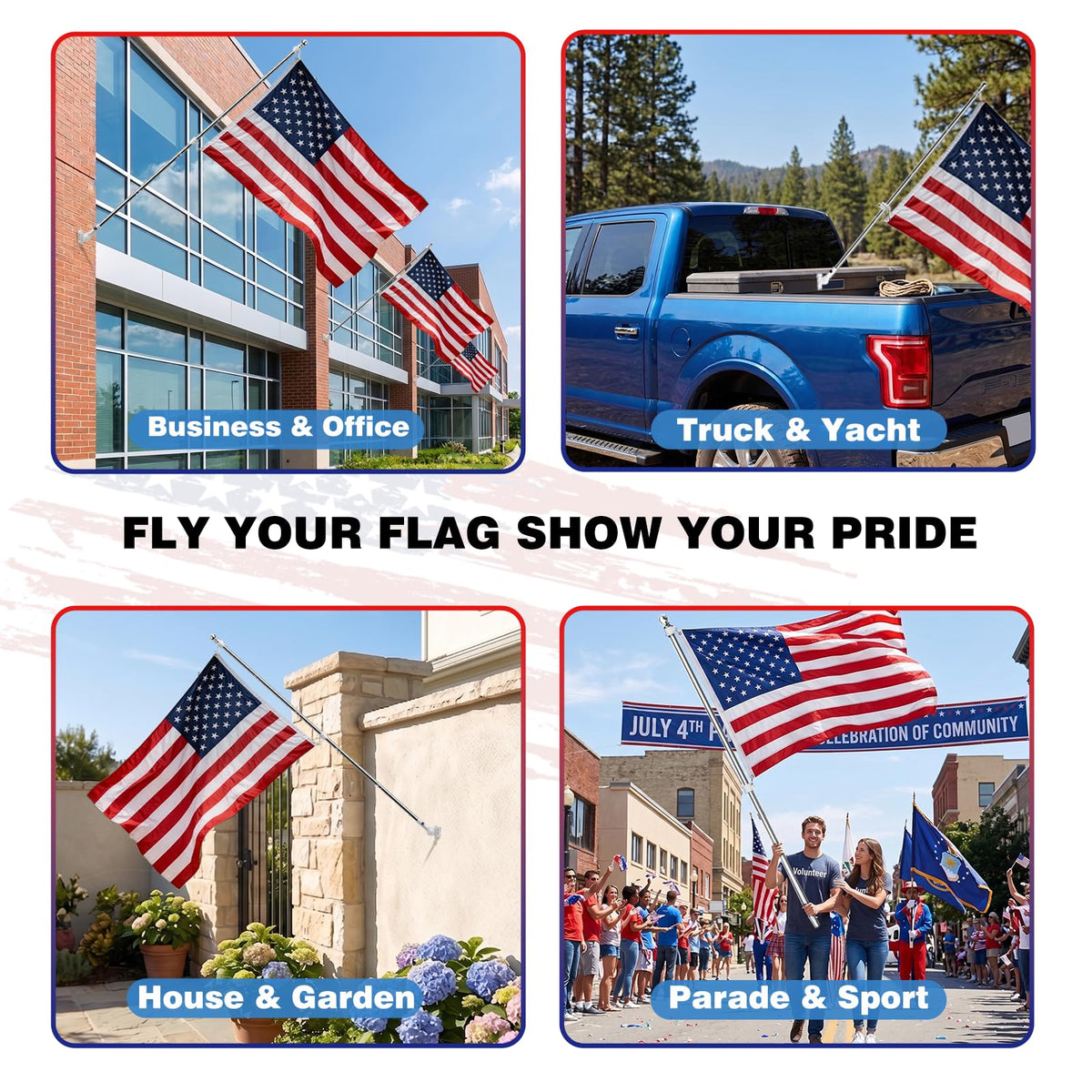 Silver 6 FT Stainless Steel Flag Pole Kit 2 Pack P987