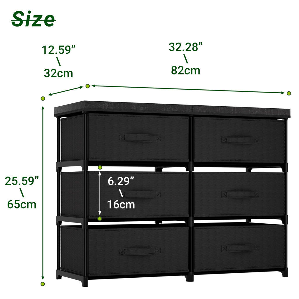 6 Drawer Fabric Dresser Storage Tower I1770