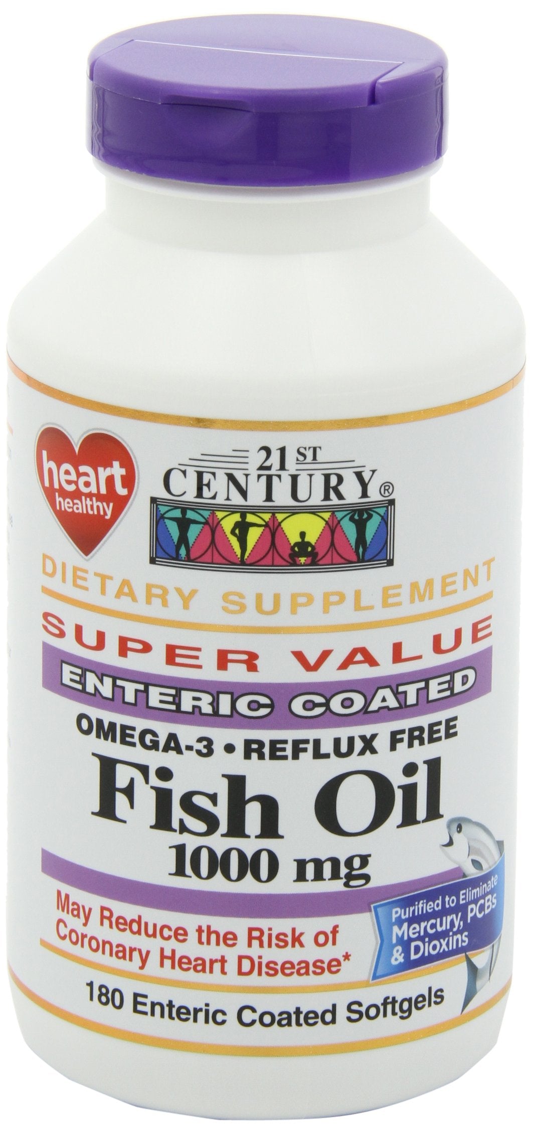 Fish Oil 1000 mg Enteric Coated Softgels 180-Count Pack of 2 S73753