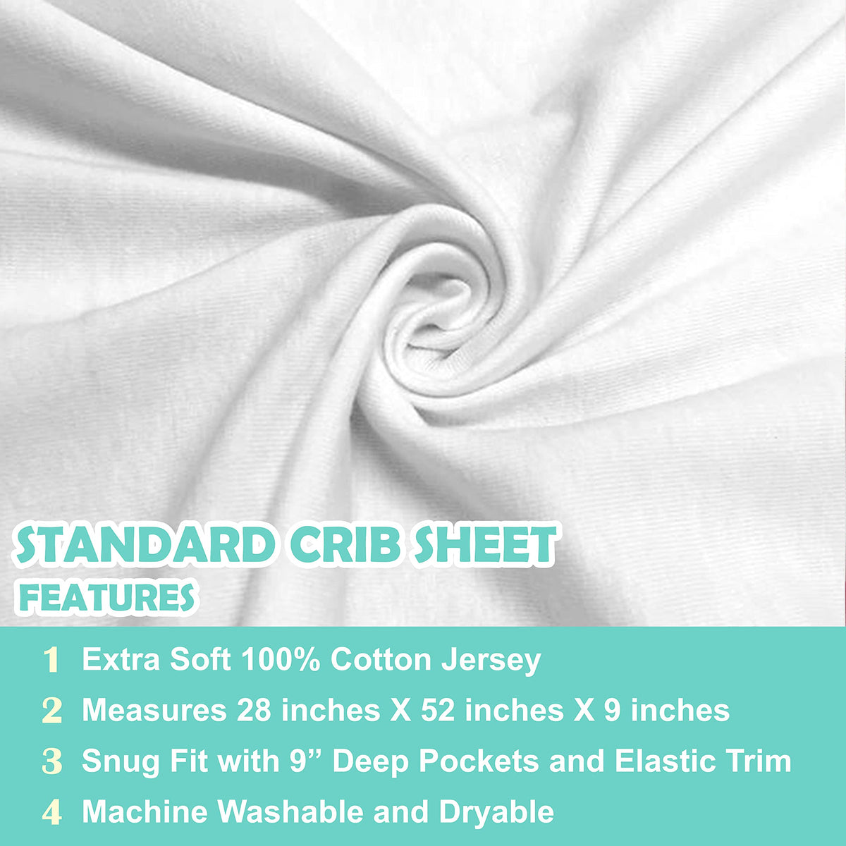 3 Pack White Fitted Crib Sheets 52x28" P78570