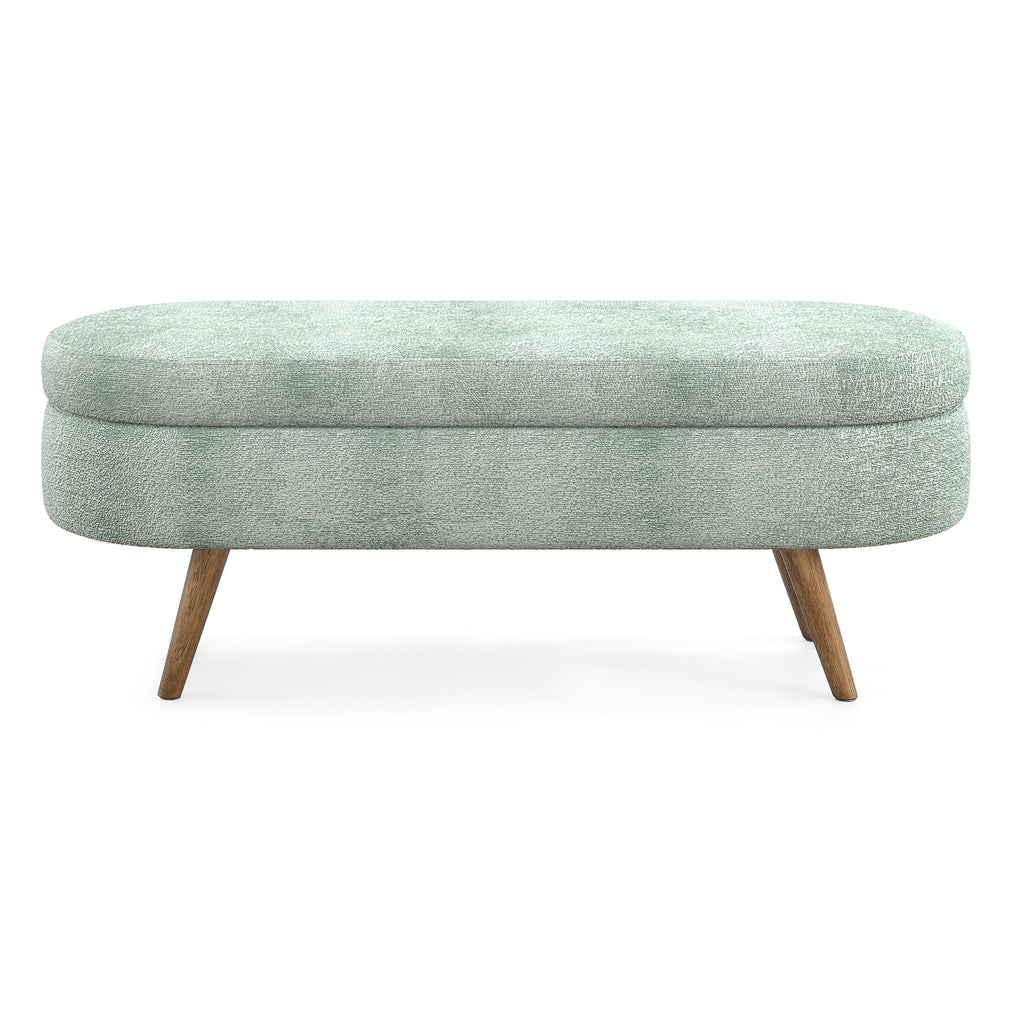 Oval Storage Bench with Rubber Wood Legs I872
