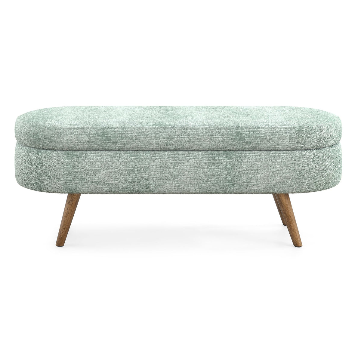 Oval Storage Bench with Rubber Wood Legs I872