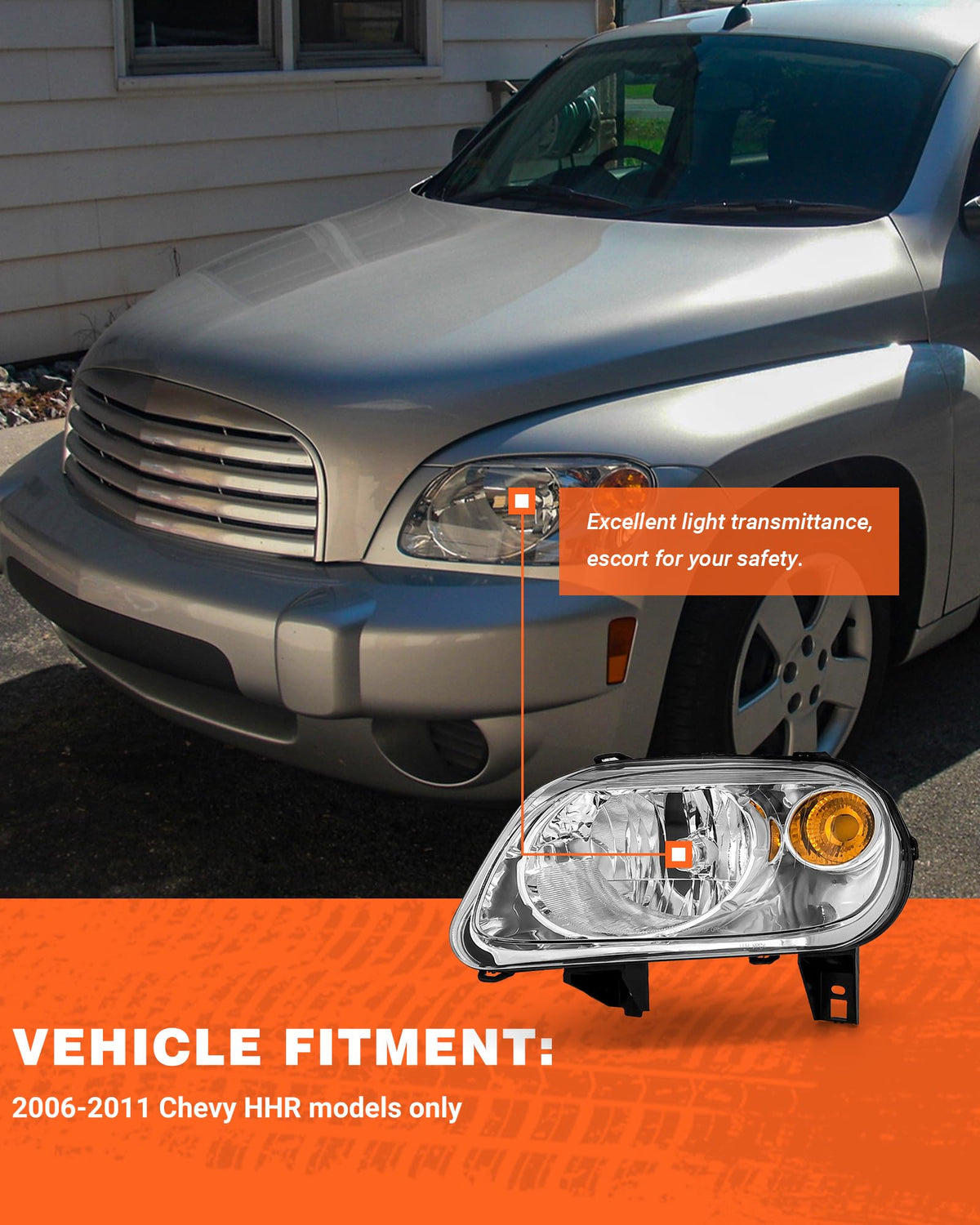 Chrome Headlights Assembly Pair I6450
